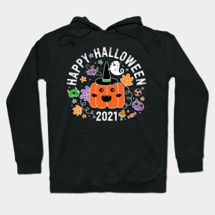 Cute Kawaii Halloween 2021 Pumpkin Mushroom Ghost Bats Hoodie